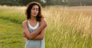 mujer en el campo autocuidado